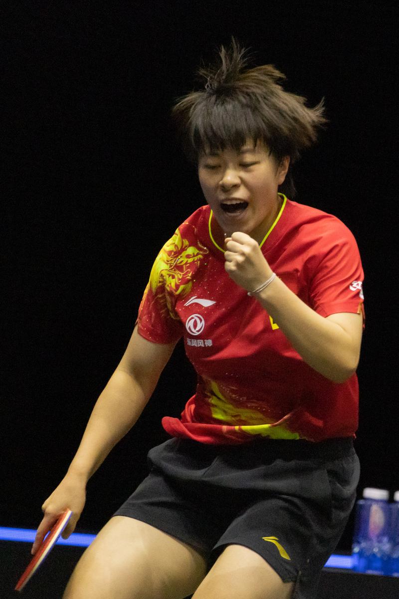 WTT莎直落四局淘汰王艺迪进女单决赛连得5分的相关图片